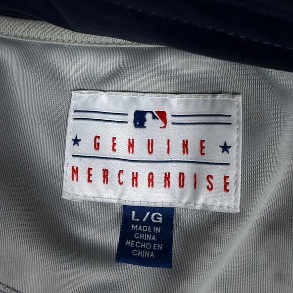 Boston Red Sox Jacket Mens L Gray Navy Baseball Zip Windbreaker Track Coat READ - Picture 8 of 15